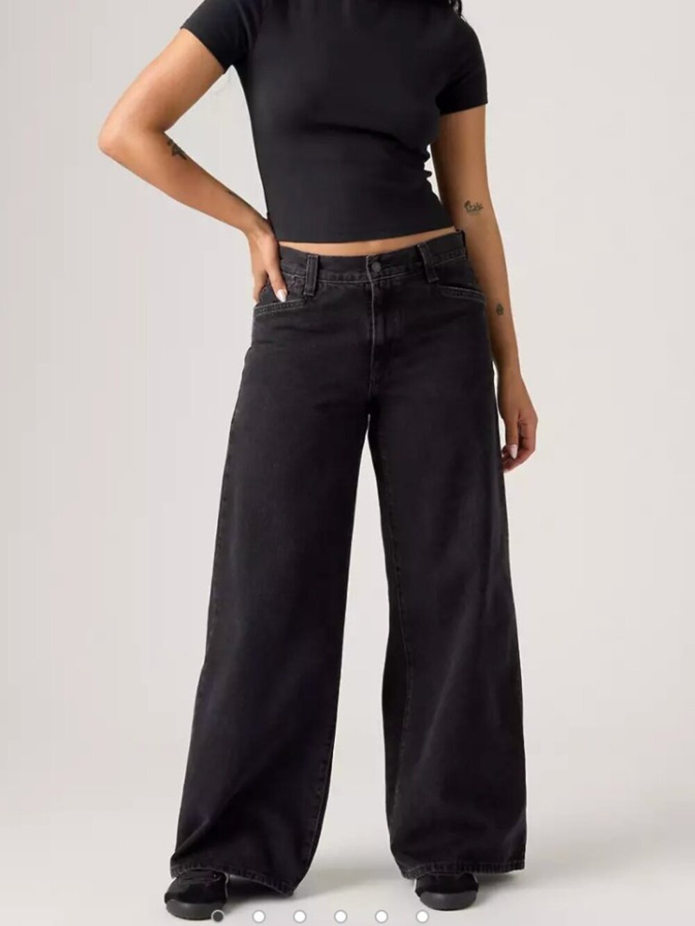 Levi's 28x31 Women's 94 Baggy Wide Leg Jeans Over Exposure - Black